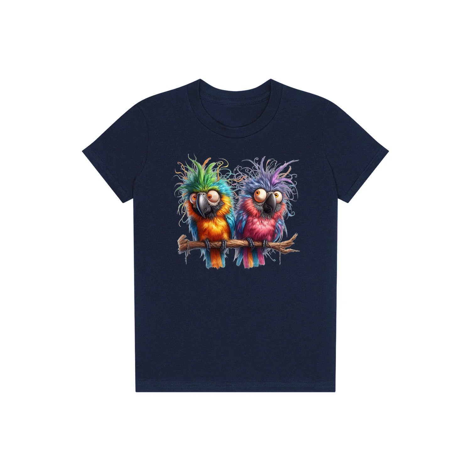 T-shirt Quirky Bird graphic 0006 - Navy