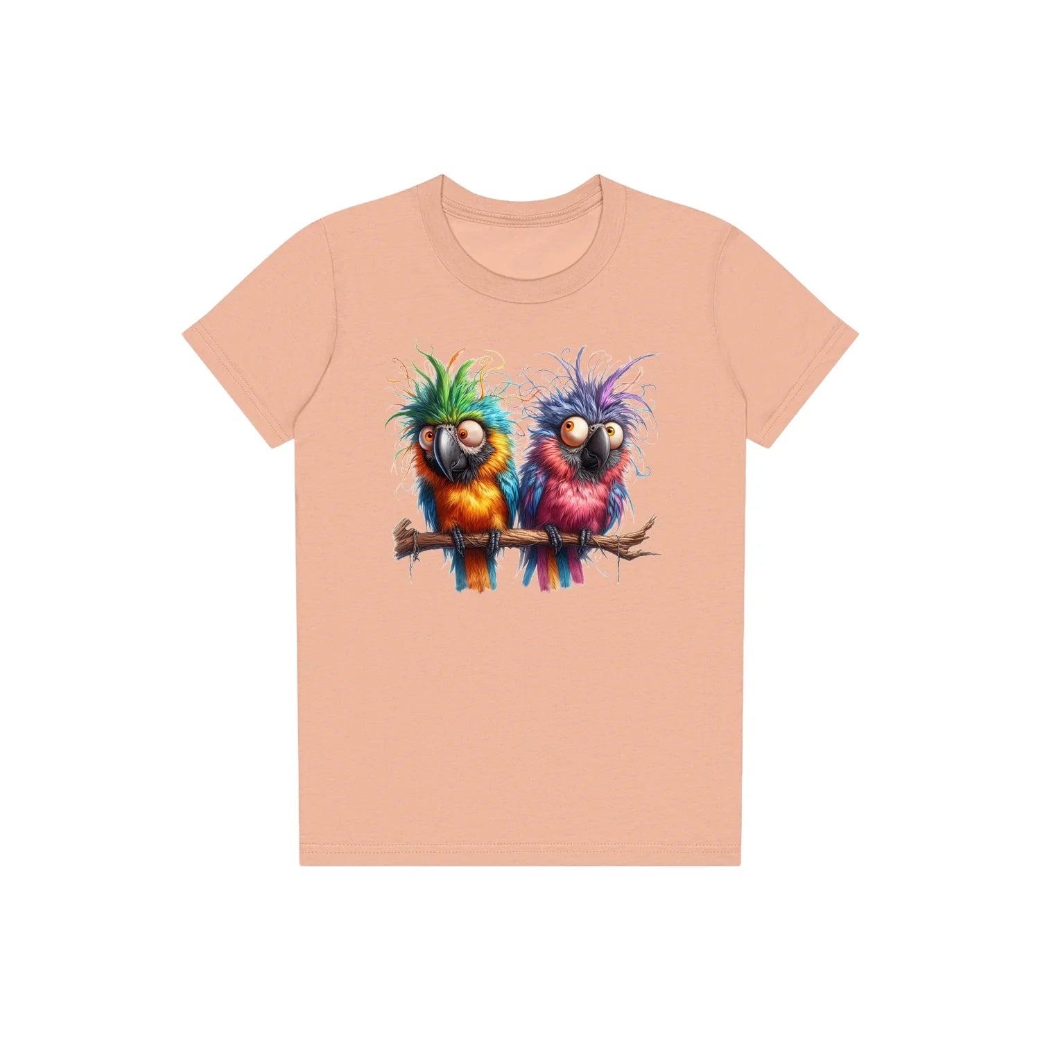 T-shirt Quirky Bird graphic 0006 - Peach