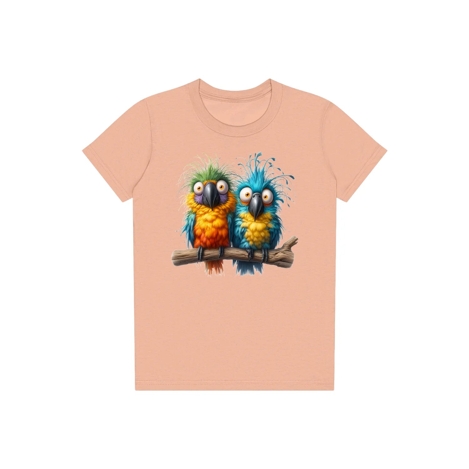 T-shirt Quirky Bird graphic 0007 - Peach