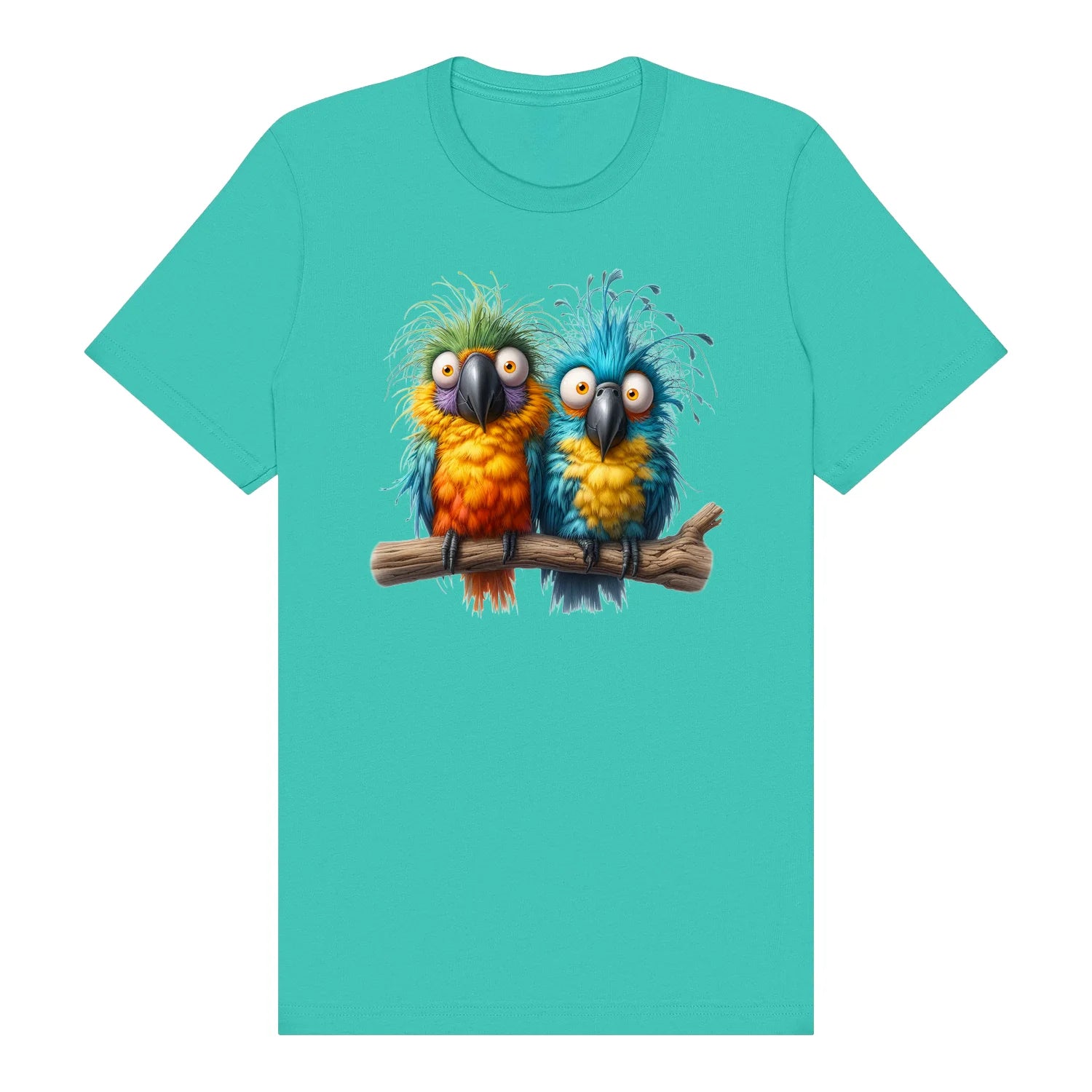 T-shirt Quirky Bird graphic 0007 - Teal
