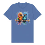 T-shirt Quirky Bird graphic 0008 - Columbia Blue