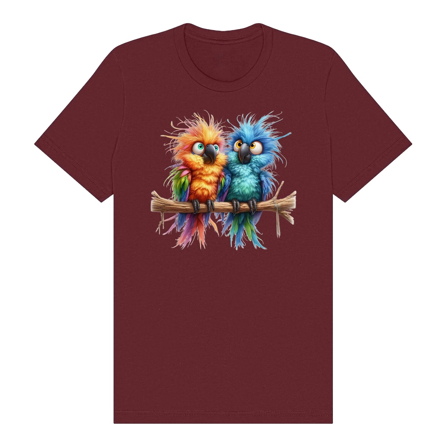 T-shirt Quirky Bird graphic 0008 - Maroon