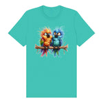 T-shirt Quirky Bird graphic 0008 - Teal
