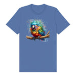T-shirt Quirky Bird graphic 0010 - Columbia Blue