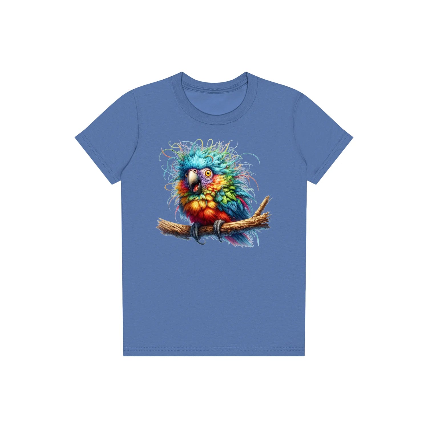 T-shirt Quirky Bird graphic 0010 - Columbia Blue