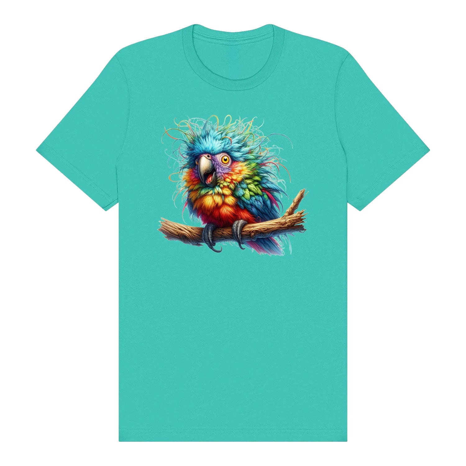 T-shirt Quirky Bird graphic 0010 - Teal