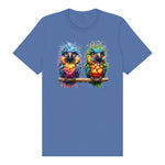 T-shirt Quirky Bird graphic 0011 - Columbia Blue
