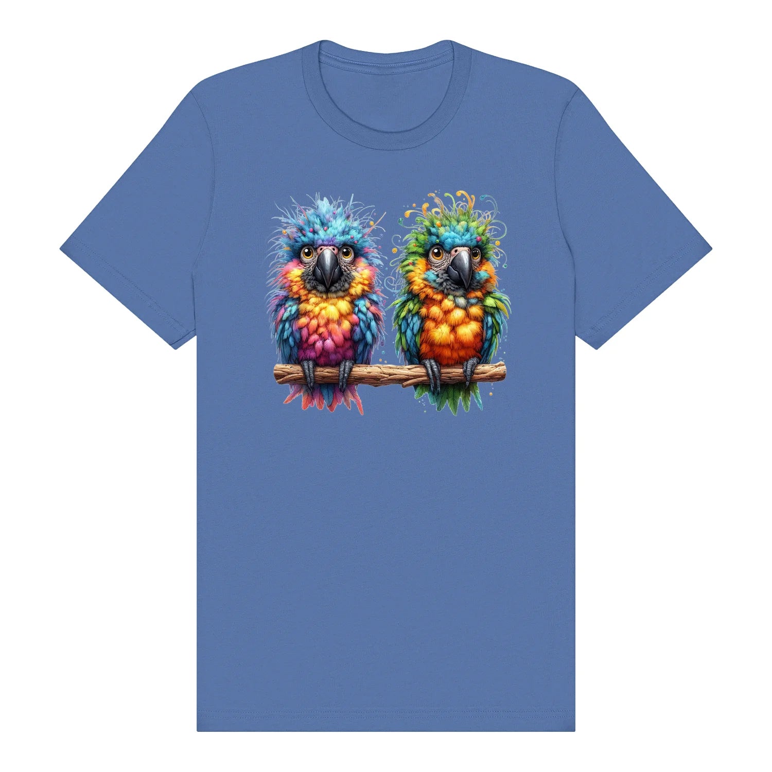 T-shirt Quirky Bird graphic 0011 - Columbia Blue