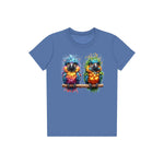 T-shirt Quirky Bird graphic 0011 - Columbia Blue