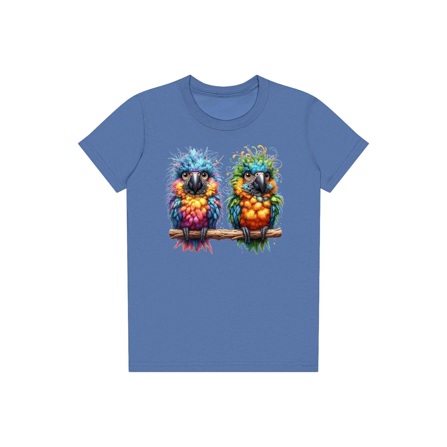T-shirt Quirky Bird graphic 0011 - Columbia Blue