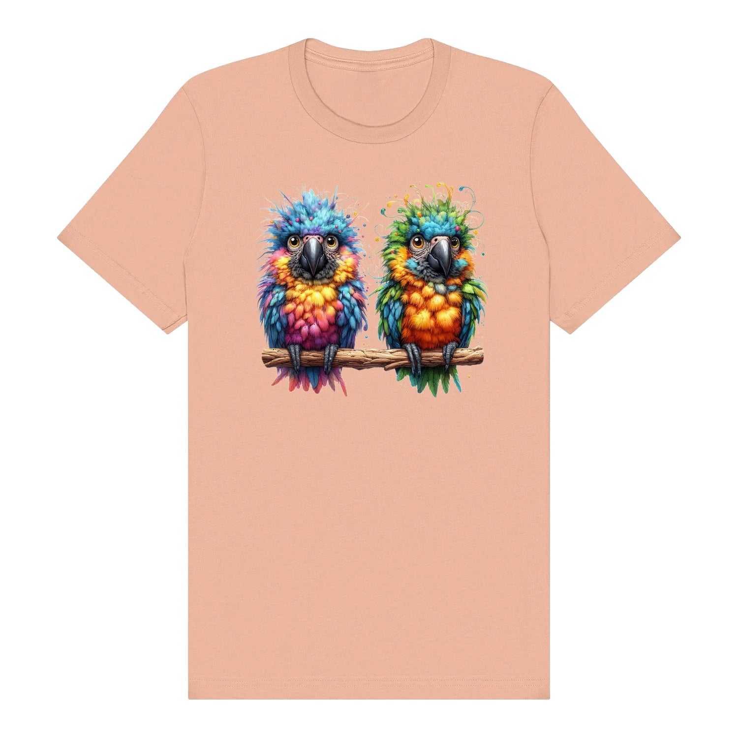 T-shirt Quirky Bird graphic 0011 - Peach