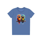T-shirt Quirky Bird graphic 0012 - Columbia Blue