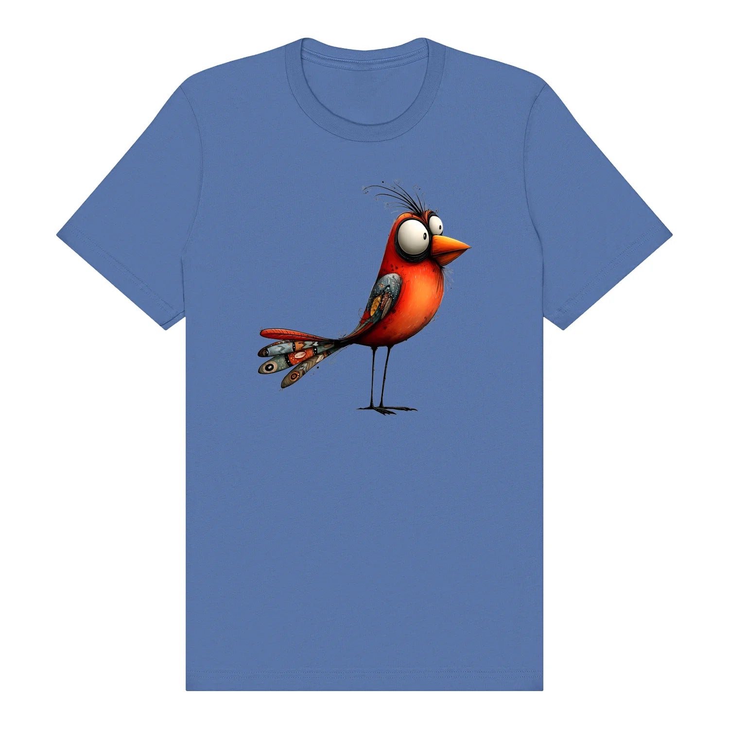 T-shirt Quirky Bird graphic 0013 - Columbia Blue