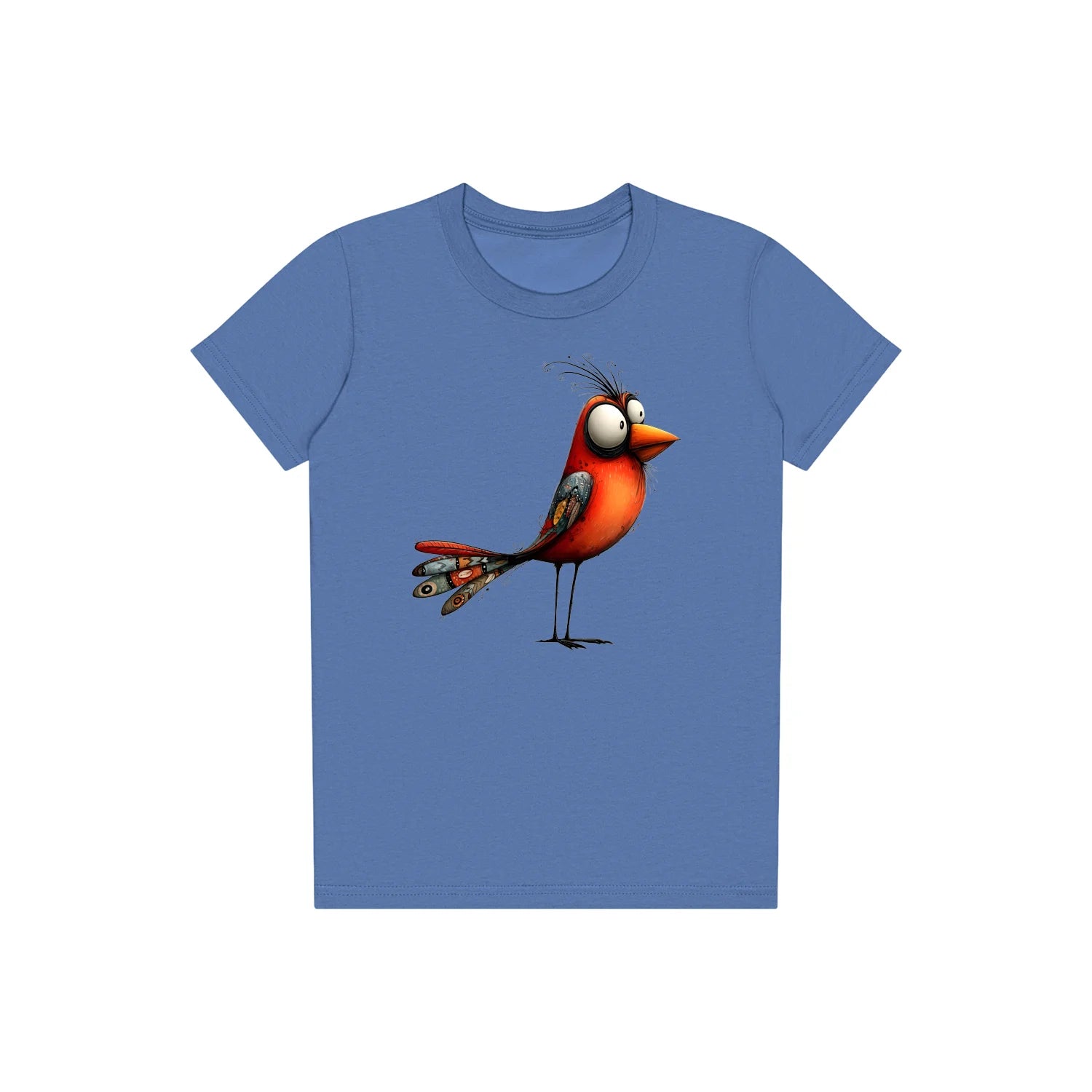 T-shirt Quirky Bird graphic 0013 - Columbia Blue