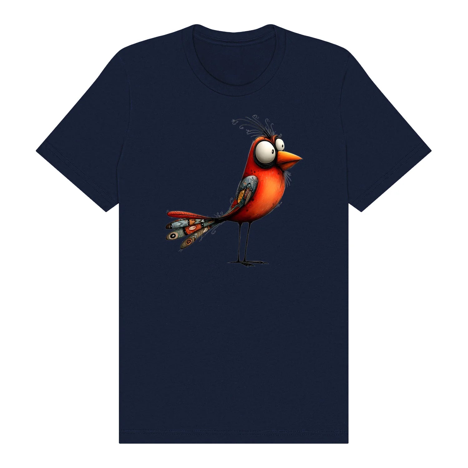 T-shirt Quirky Bird graphic 0013 - Navy