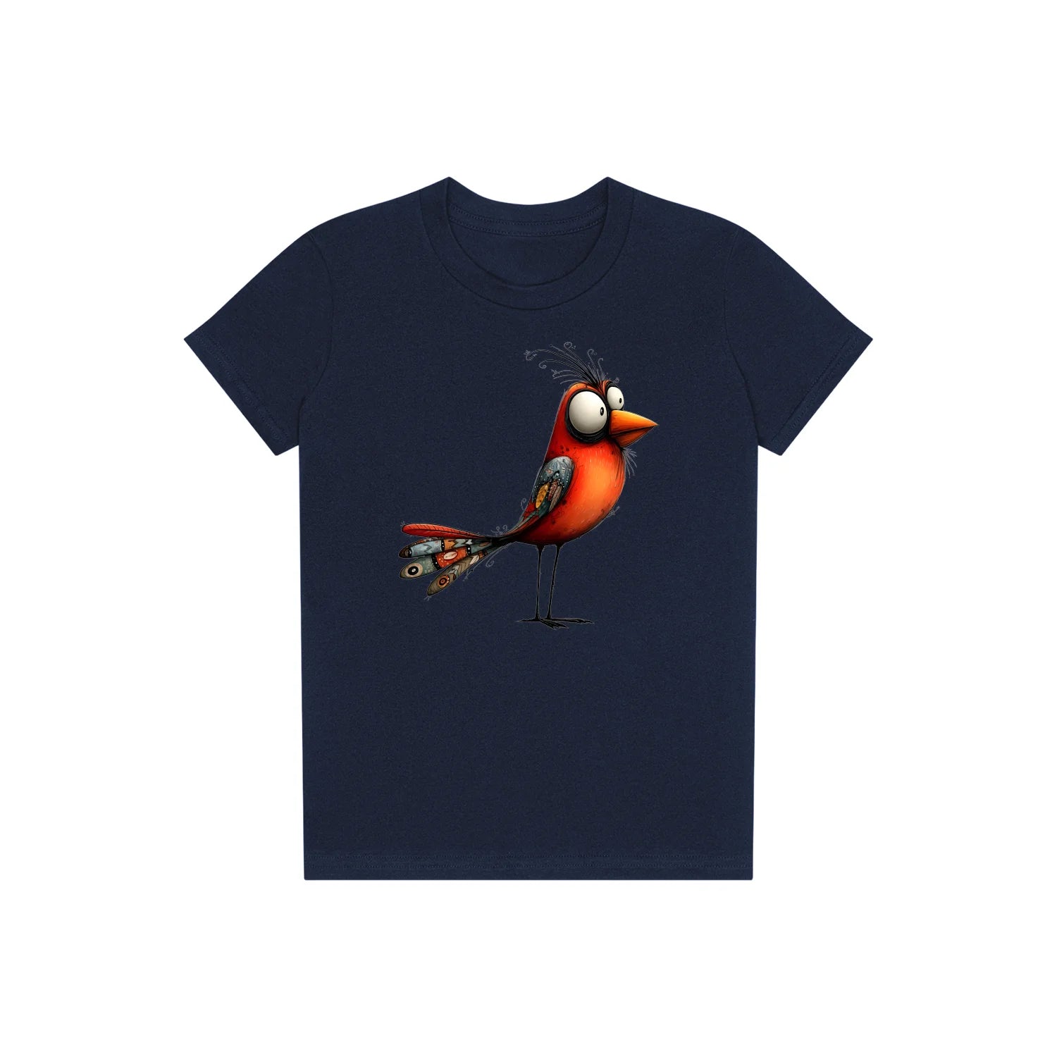 T-shirt Quirky Bird graphic 0013 - Navy