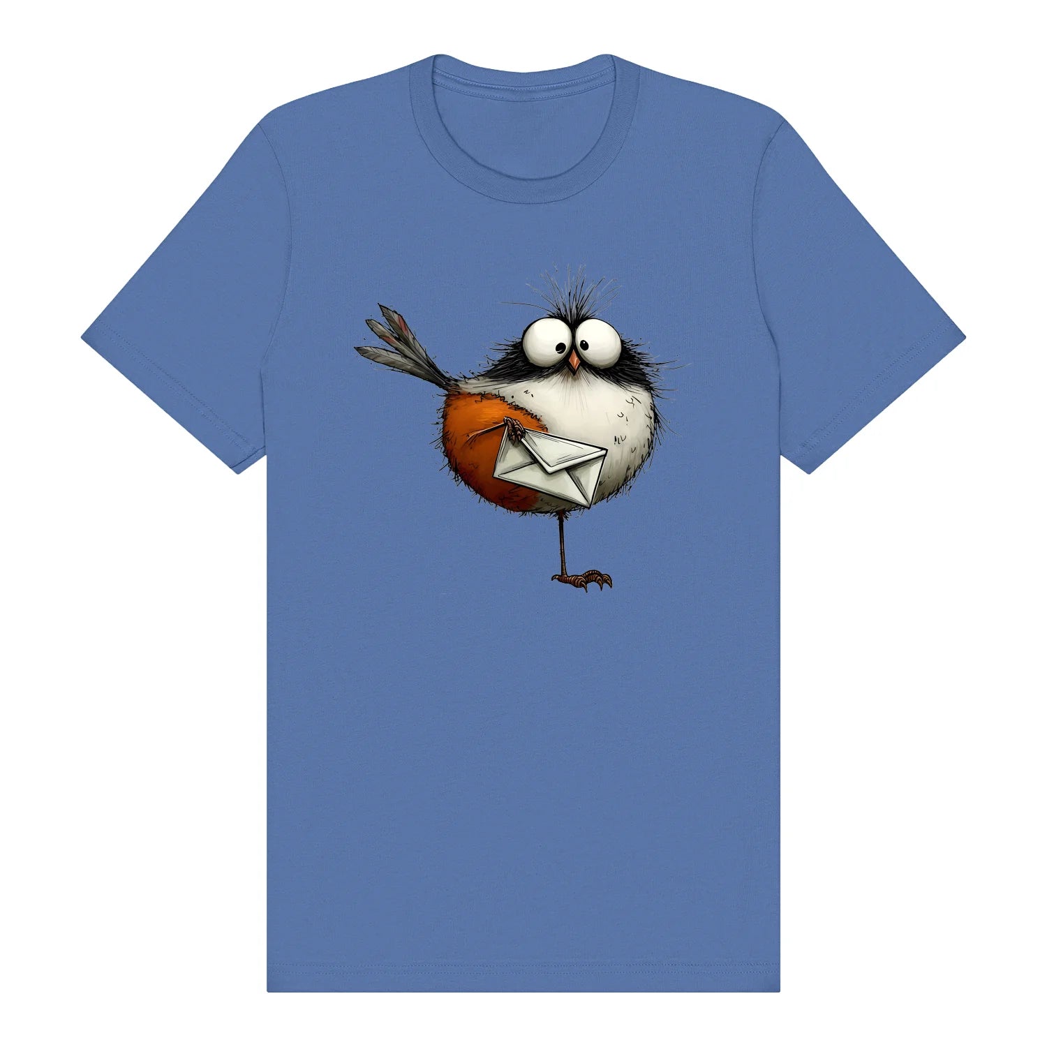 T-shirt Quirky Bird graphic 0014 - Columbia Blue