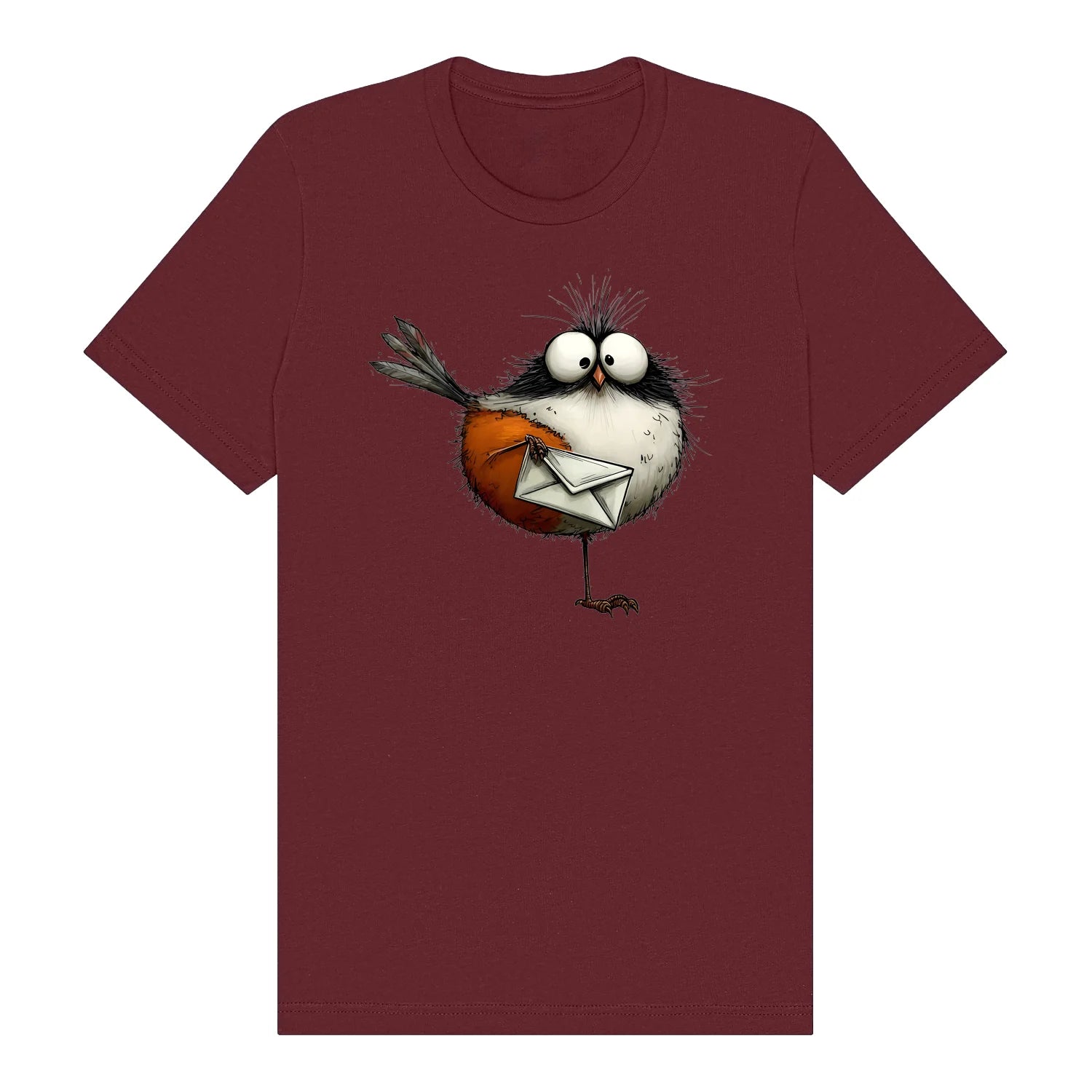 T-shirt Quirky Bird graphic 0014 - Maroon