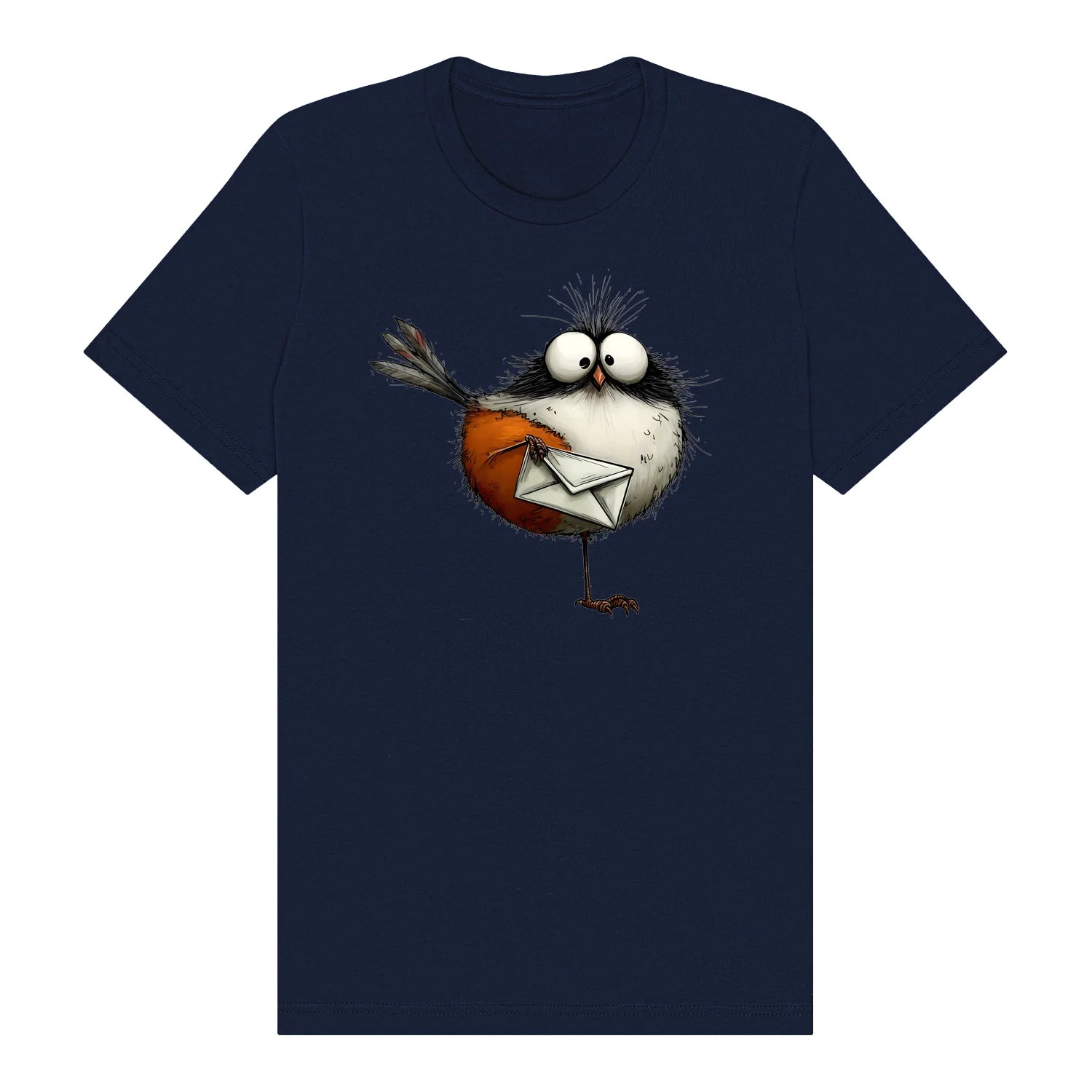 T-shirt Quirky Bird graphic 0014 - Navy