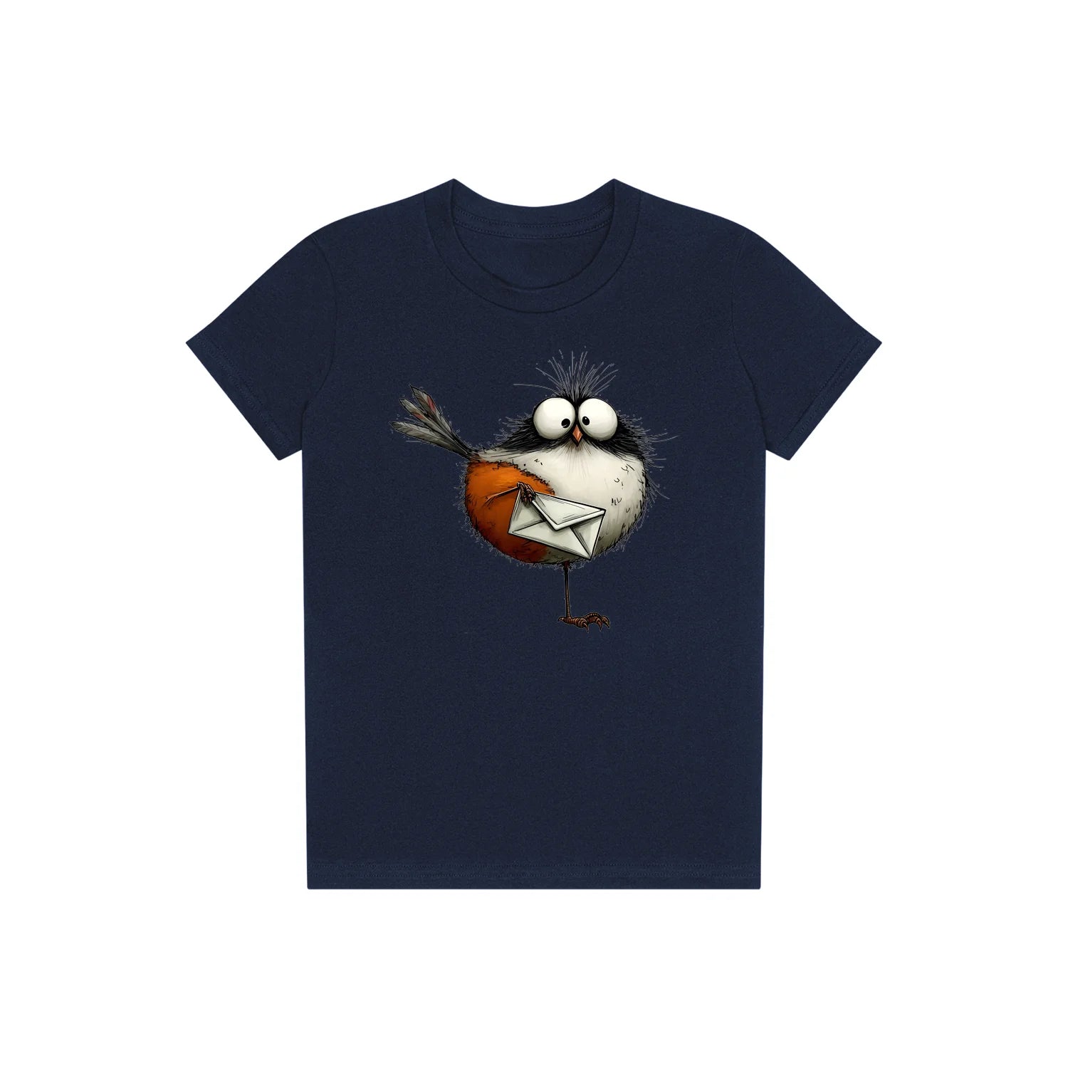 T-shirt Quirky Bird graphic 0014 - Navy