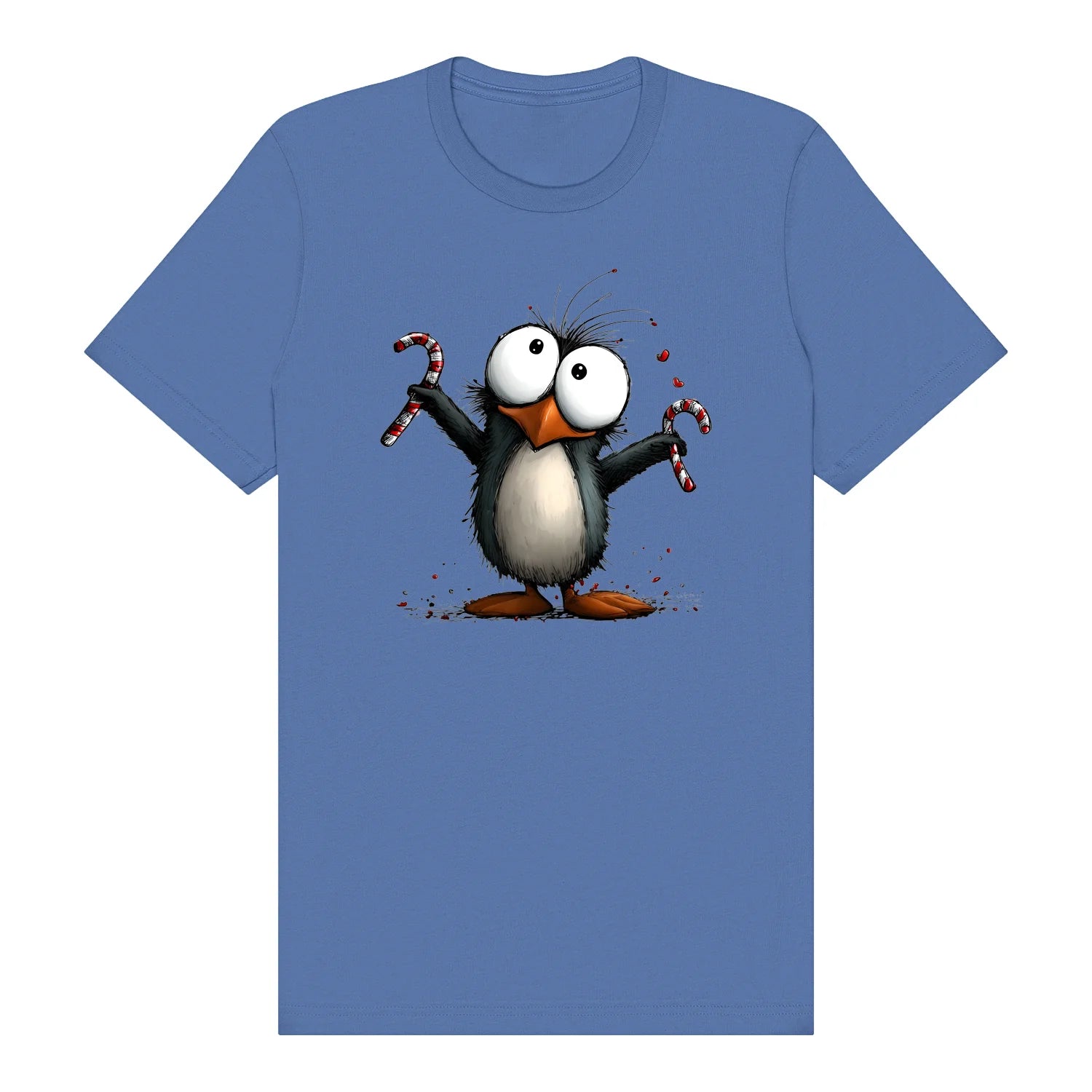T-shirt Quirky Bird graphic 0015 - Columbia Blue