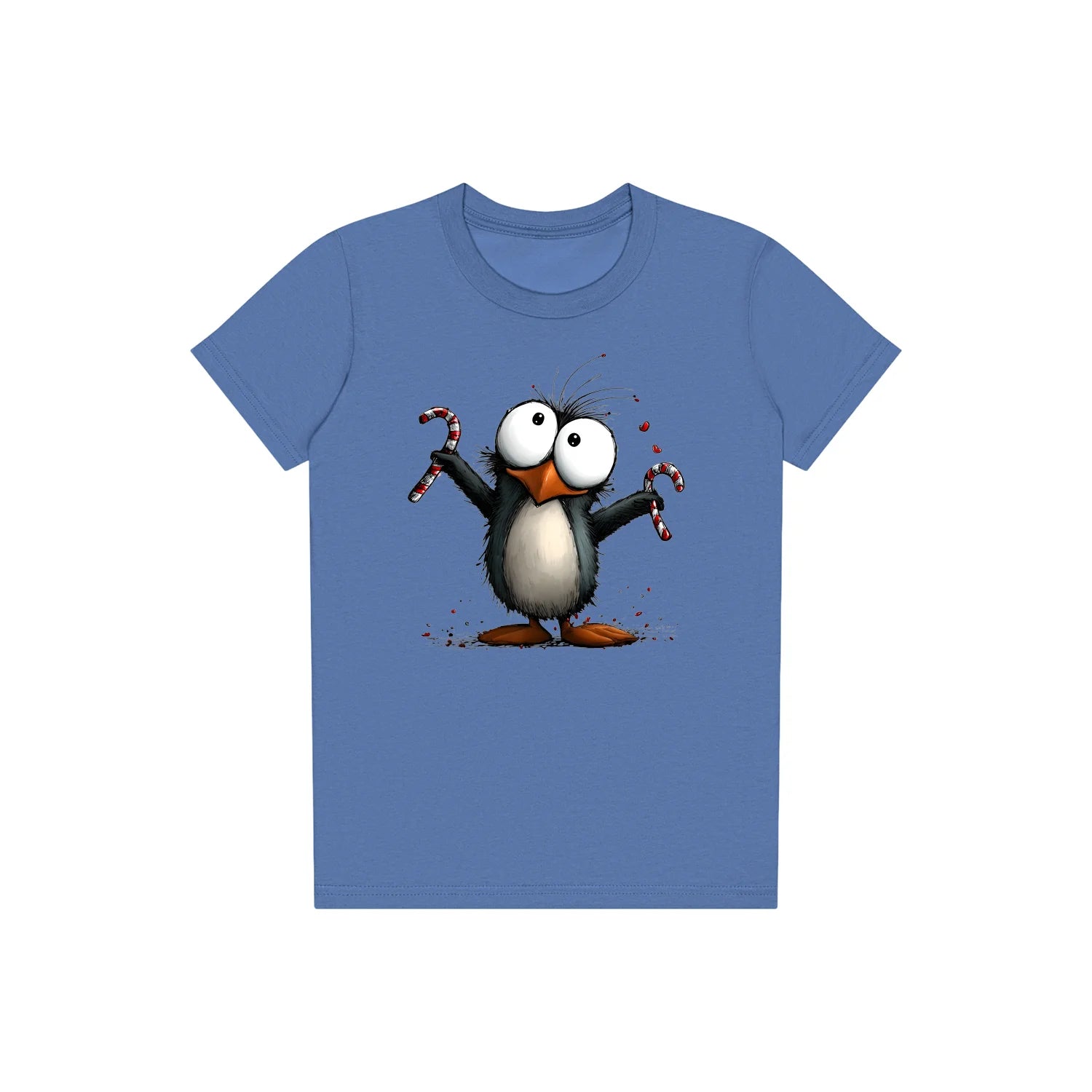 T-shirt Quirky Bird graphic 0015 - Columbia Blue
