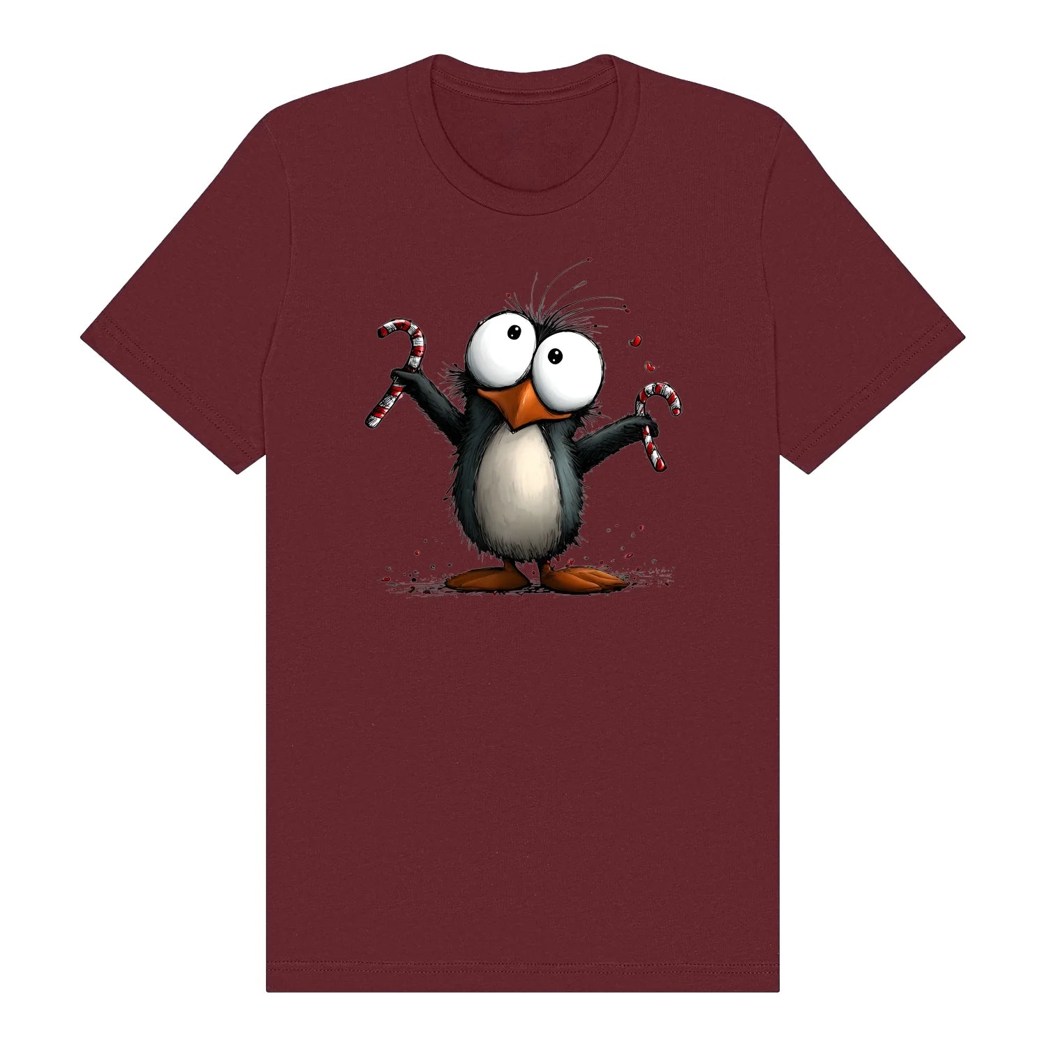 T-shirt Quirky Bird graphic 0015 - Maroon