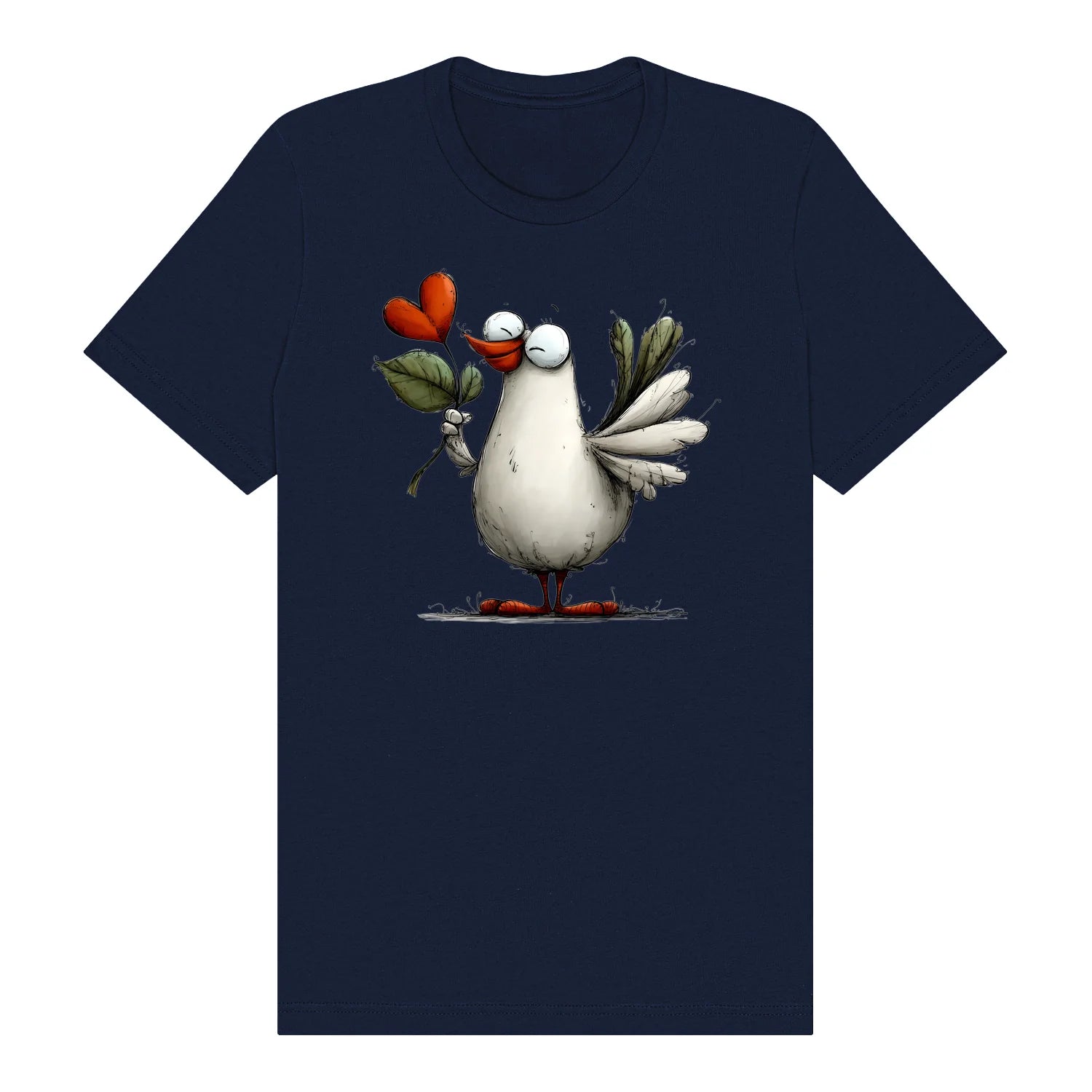 T-shirt Quirky Bird graphic 0016 - Navy