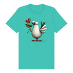 T-shirt Quirky Bird graphic 0016 - Teal
