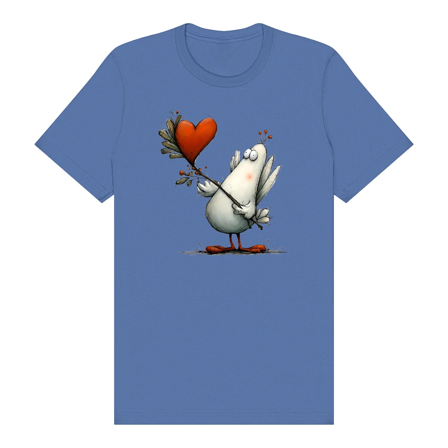 T-shirt Quirky Bird graphic 0017 - Columbia Blue