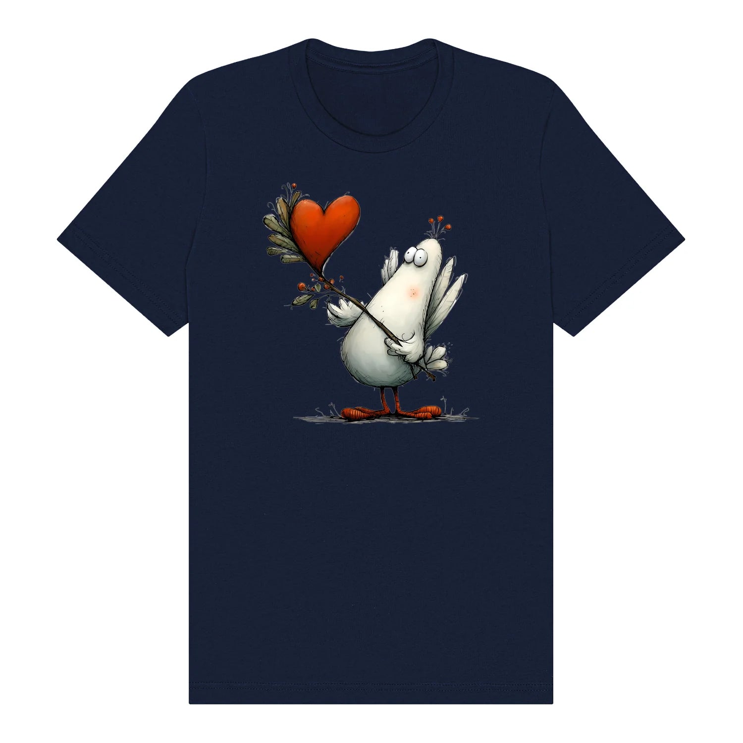 T-shirt Quirky Bird graphic 0017 - Navy
