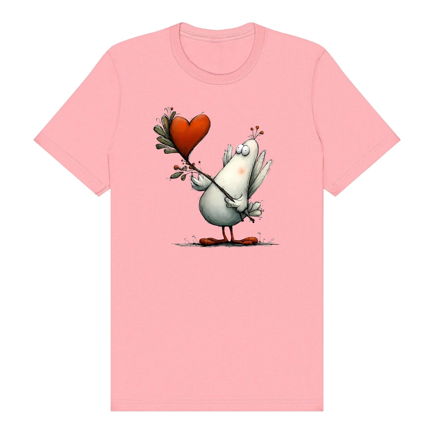 T-shirt Quirky Bird graphic 0017 - Pink