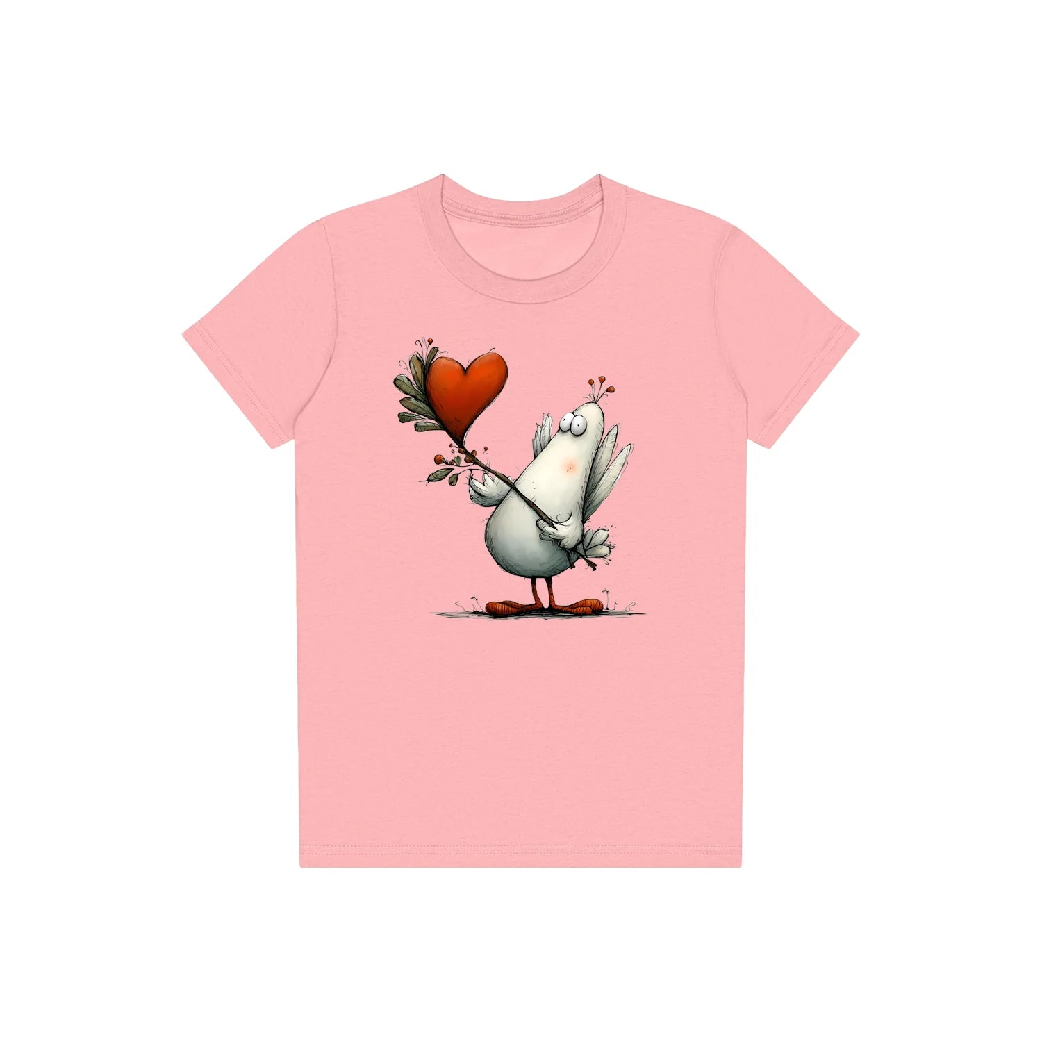 T-shirt Quirky Bird graphic 0017 - Pink