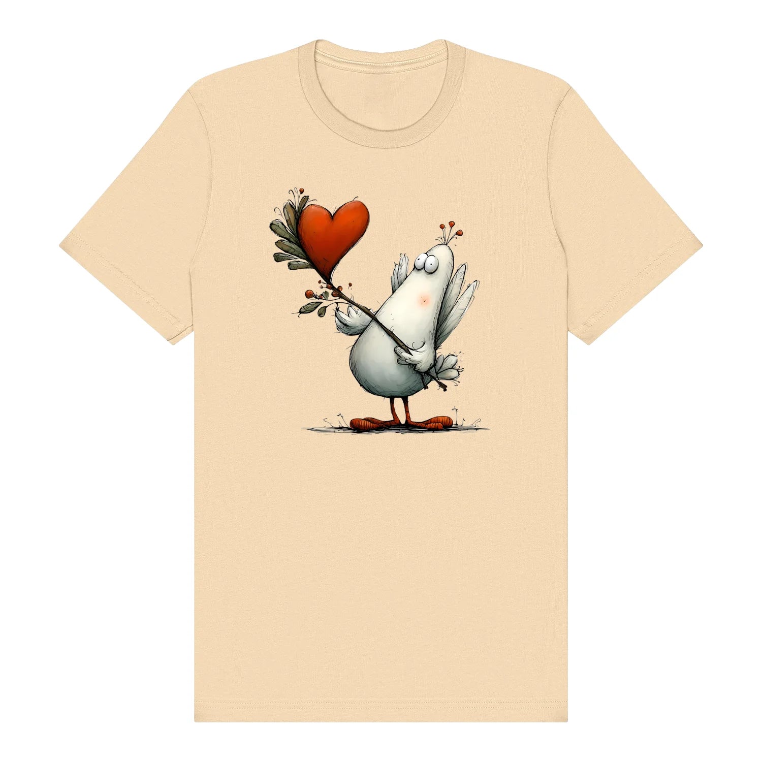 T-shirt Quirky Bird graphic 0017 - Soft Cream