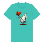 T-shirt Quirky Bird graphic 0017 - Teal