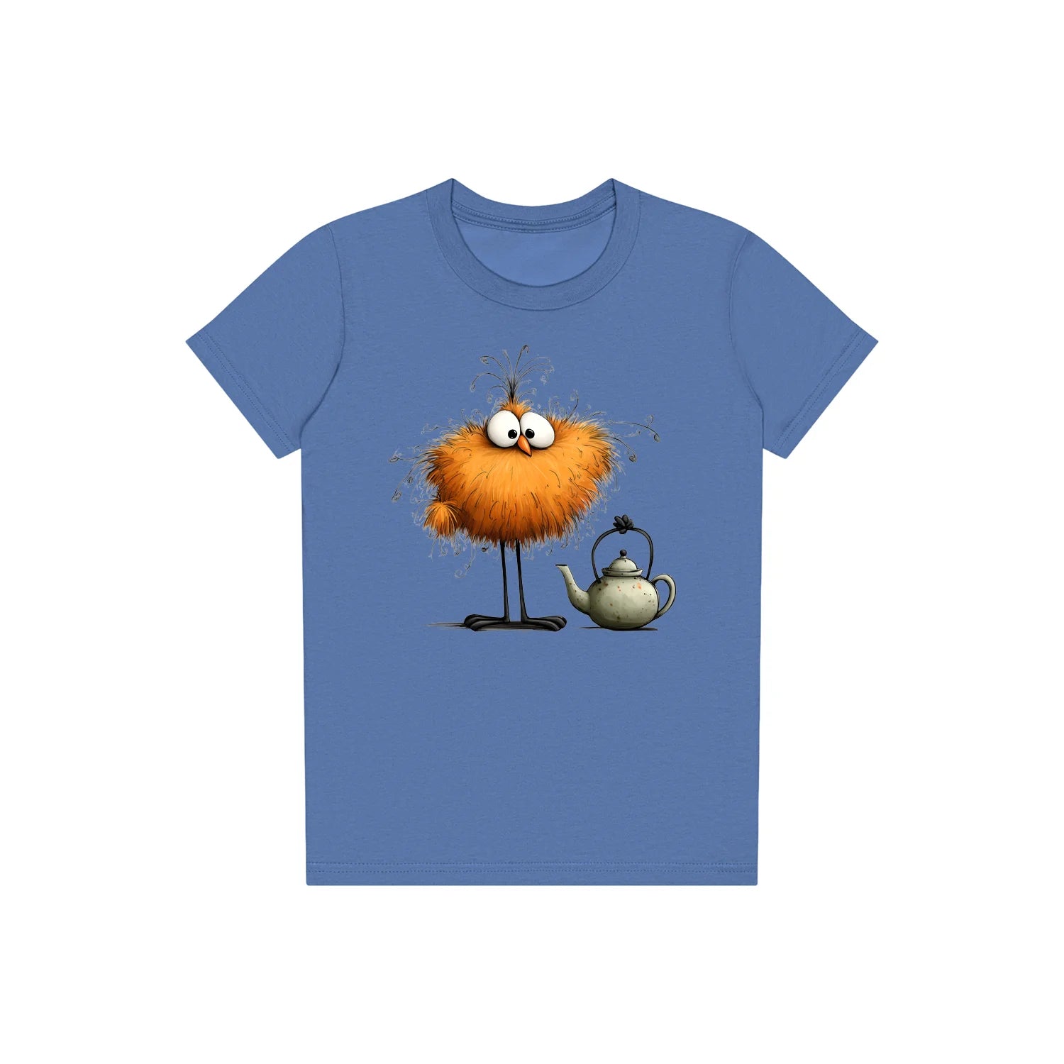 T-shirt Quirky Bird graphic 0018 - Columbia Blue