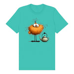 T-shirt Quirky Bird graphic 0018 - Teal