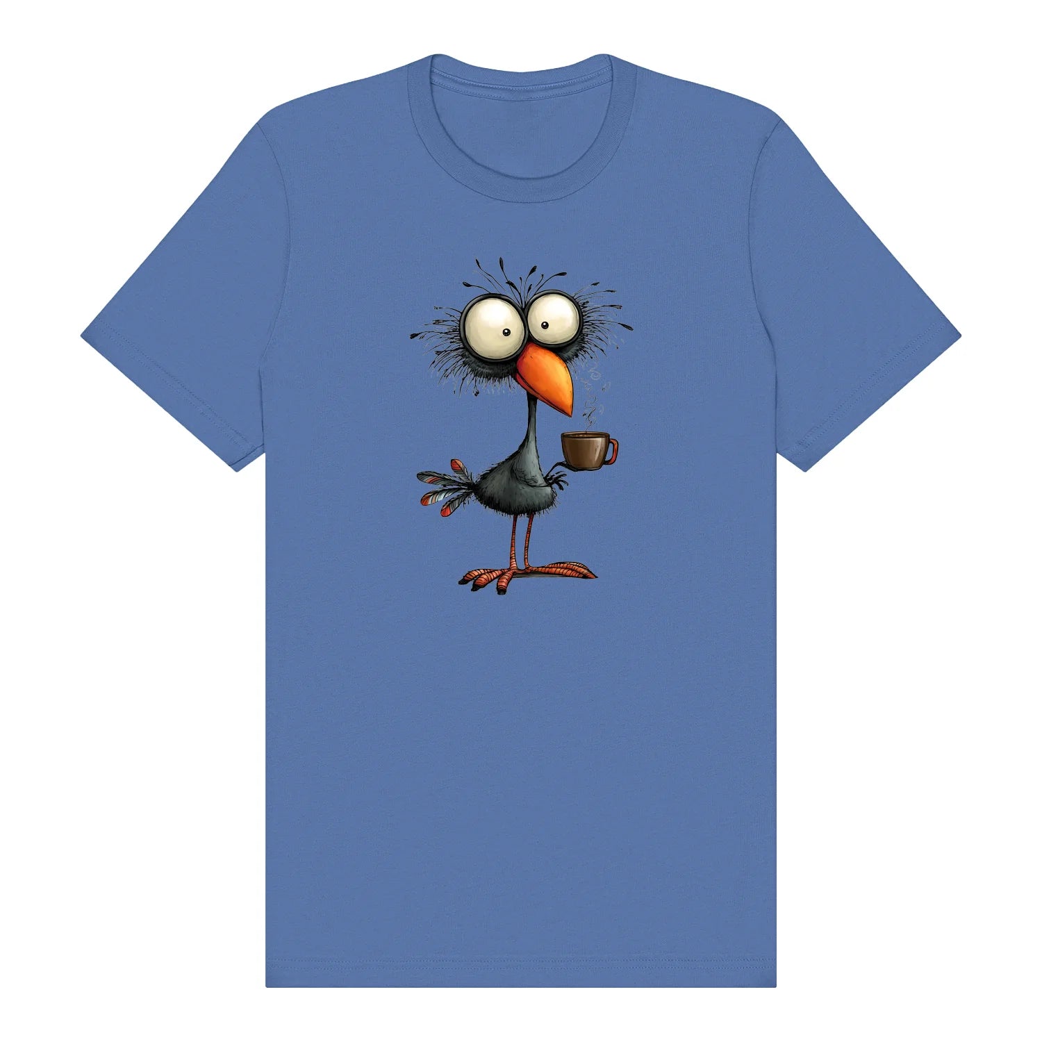T-shirt Quirky Bird graphic 0019 - Columbia Blue