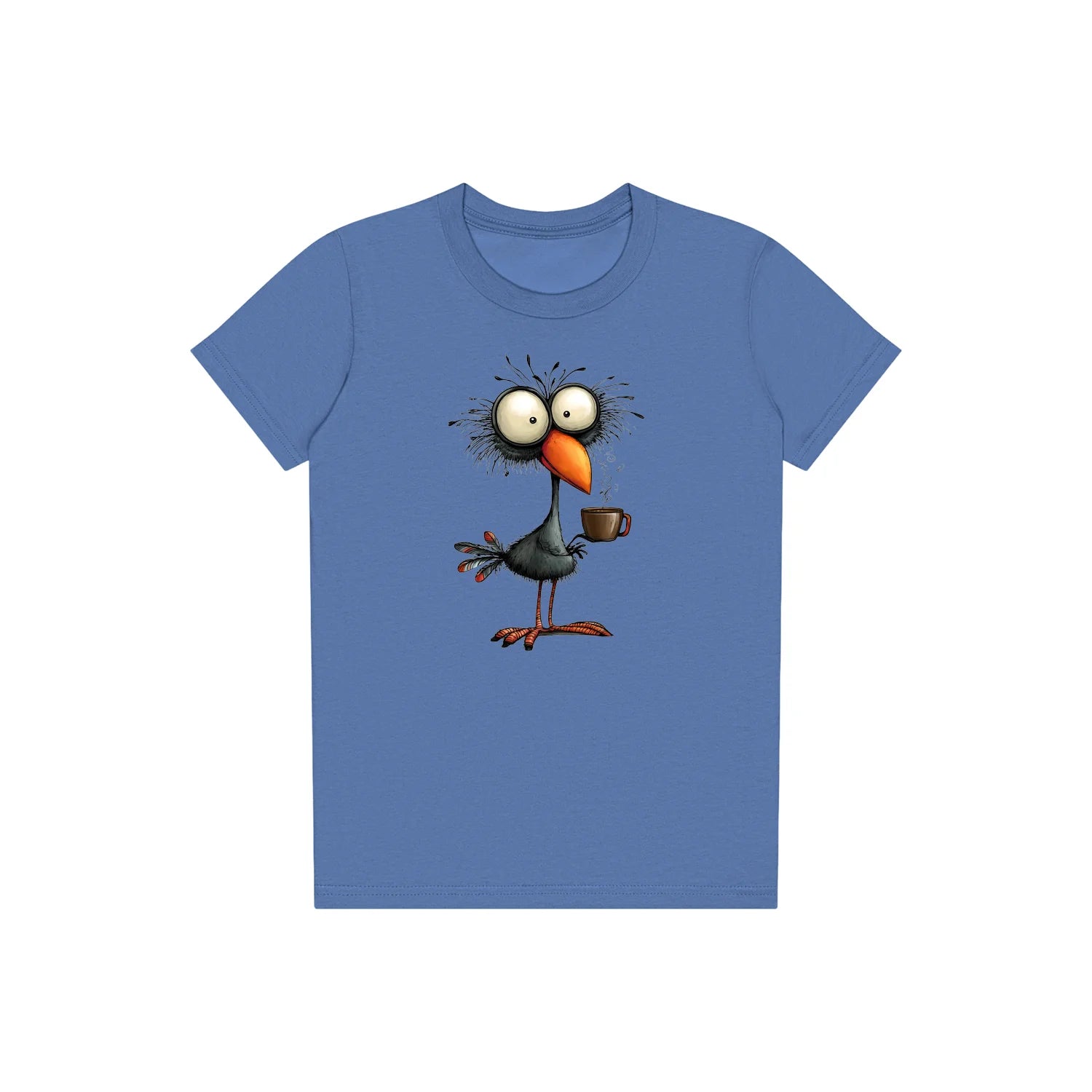 T-shirt Quirky Bird graphic 0019 - Columbia Blue