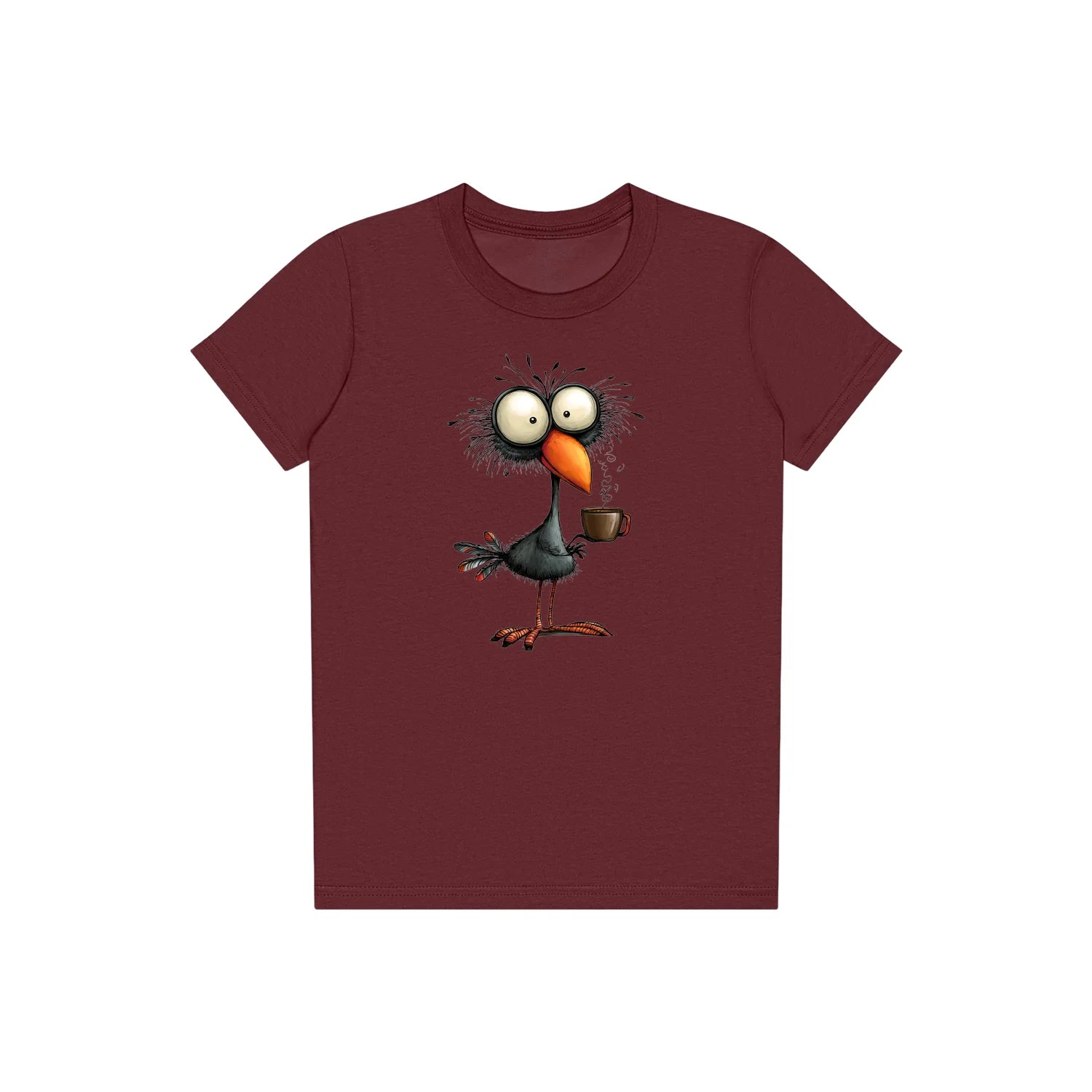 T-shirt Quirky Bird graphic 0019 - Maroon