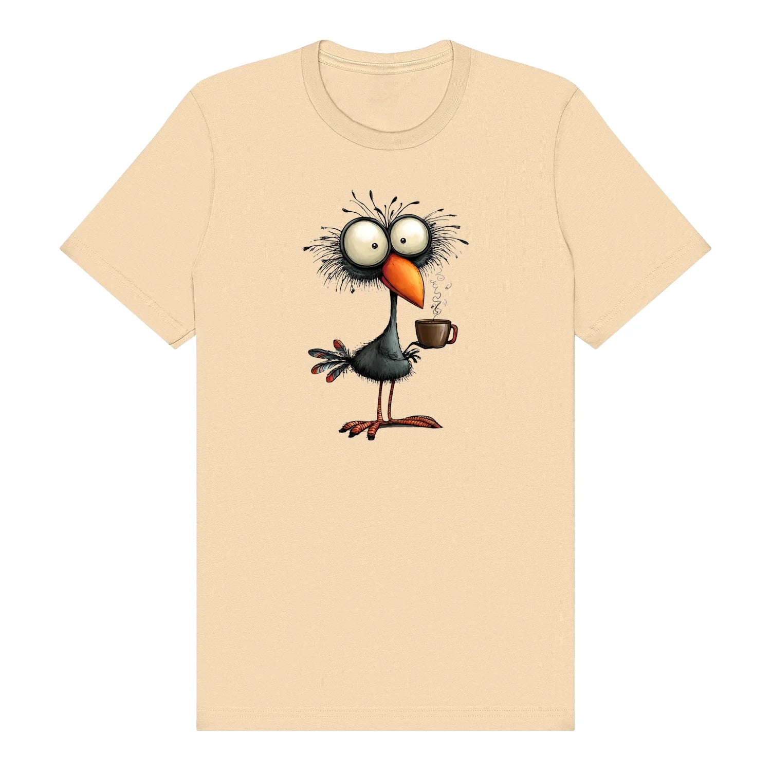 T-shirt Quirky Bird graphic 0019 - Soft Cream