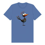 T-shirt Quirky Bird graphic 0020 - Columbia Blue
