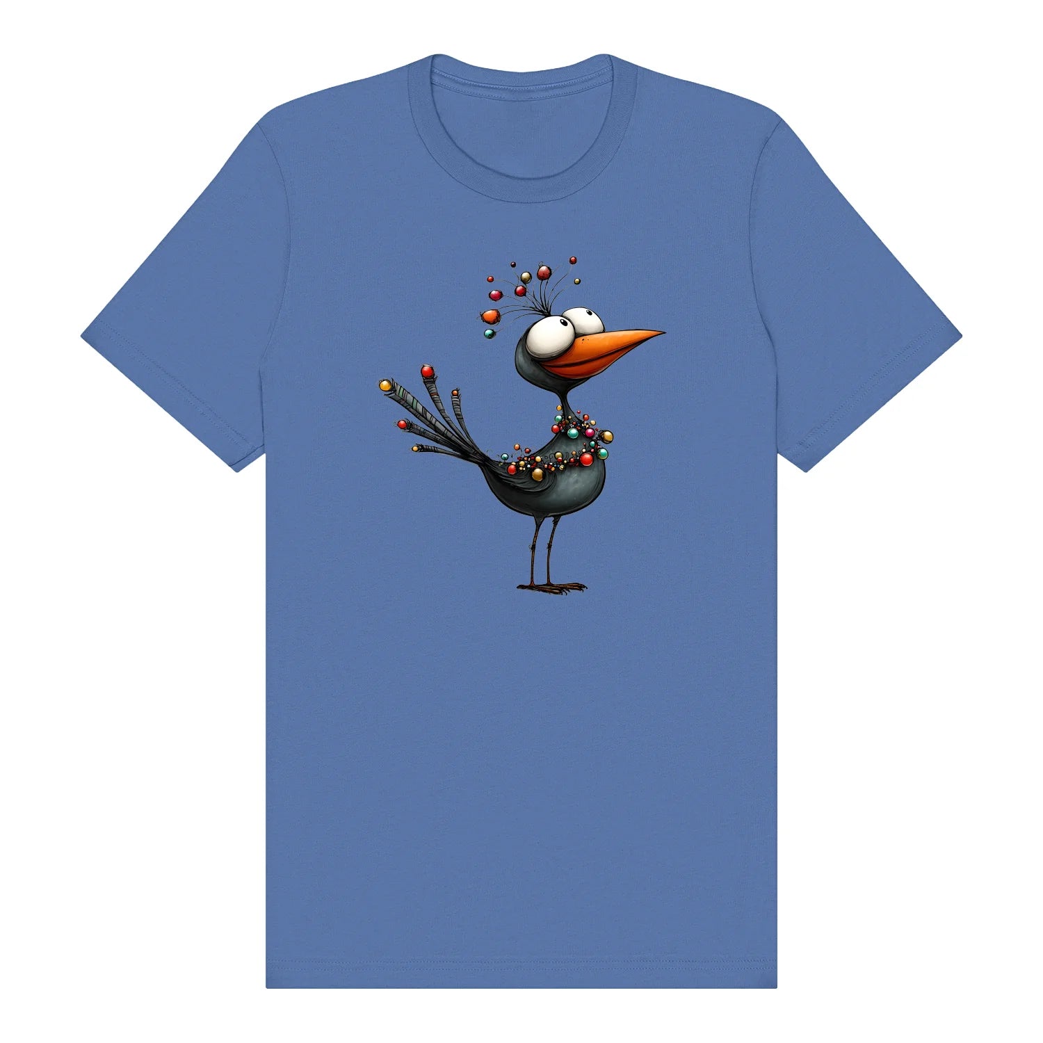 T-shirt Quirky Bird graphic 0020 - Columbia Blue