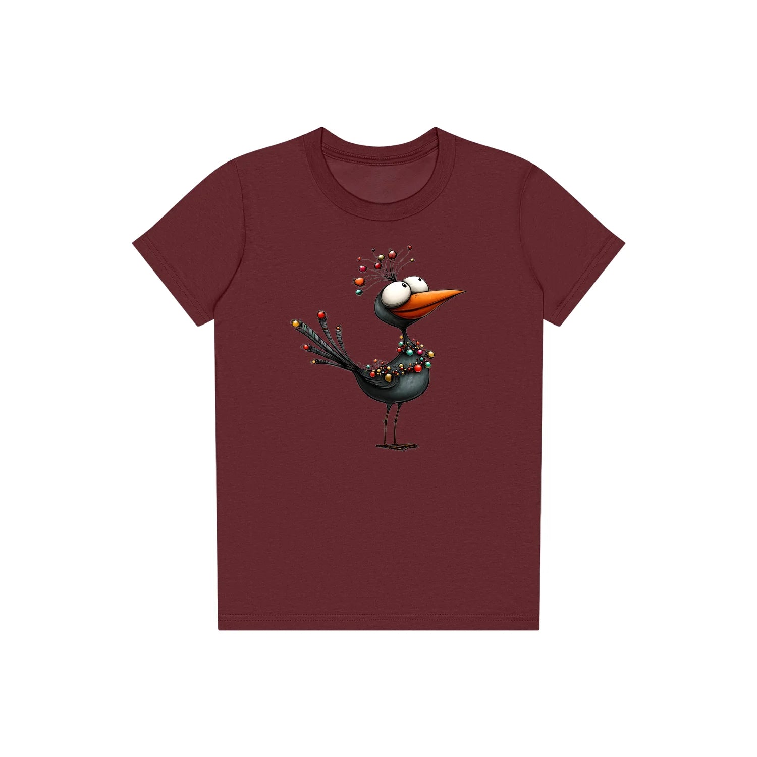 T-shirt Quirky Bird graphic 0020 - Maroon