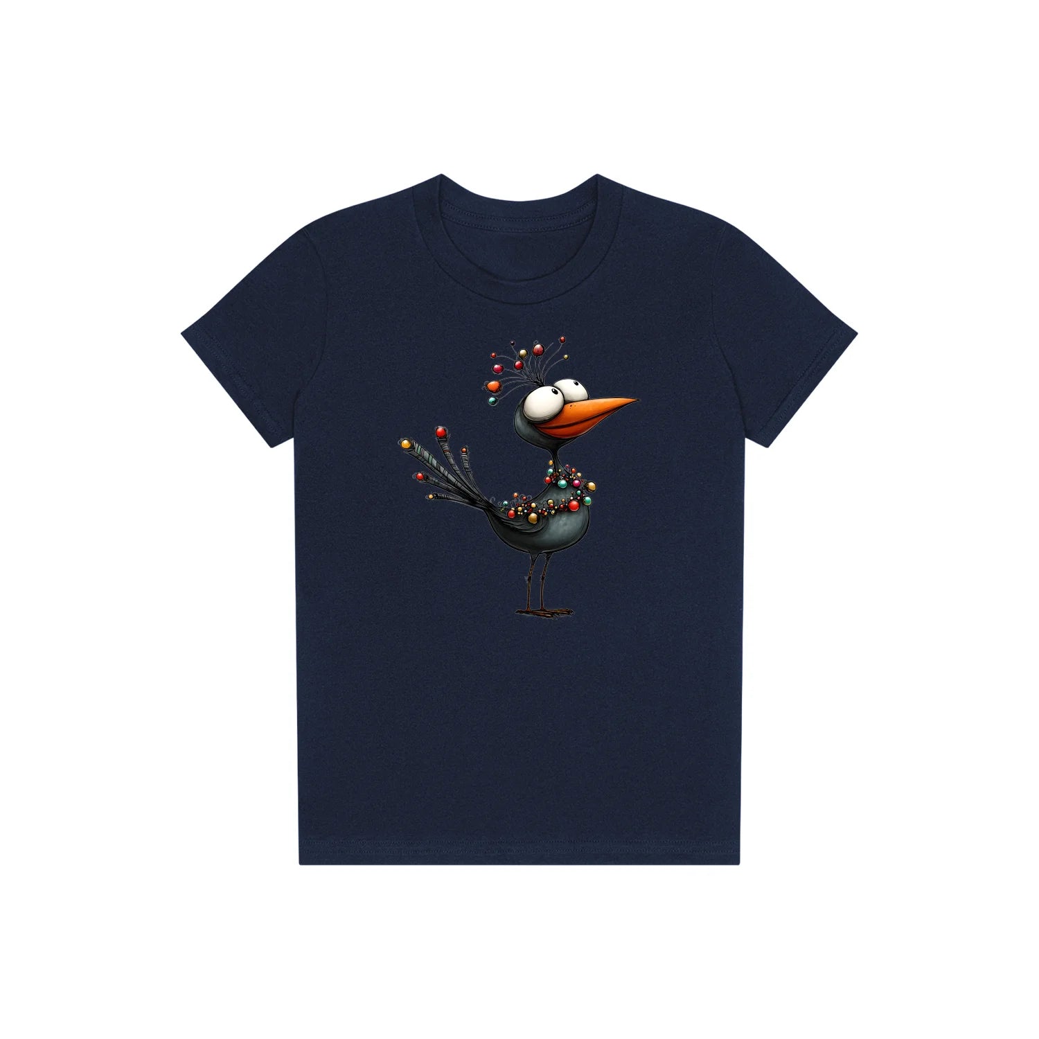 T-shirt Quirky Bird graphic 0020 - Navy