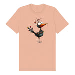T-shirt Quirky Bird graphic 0020 - Peach