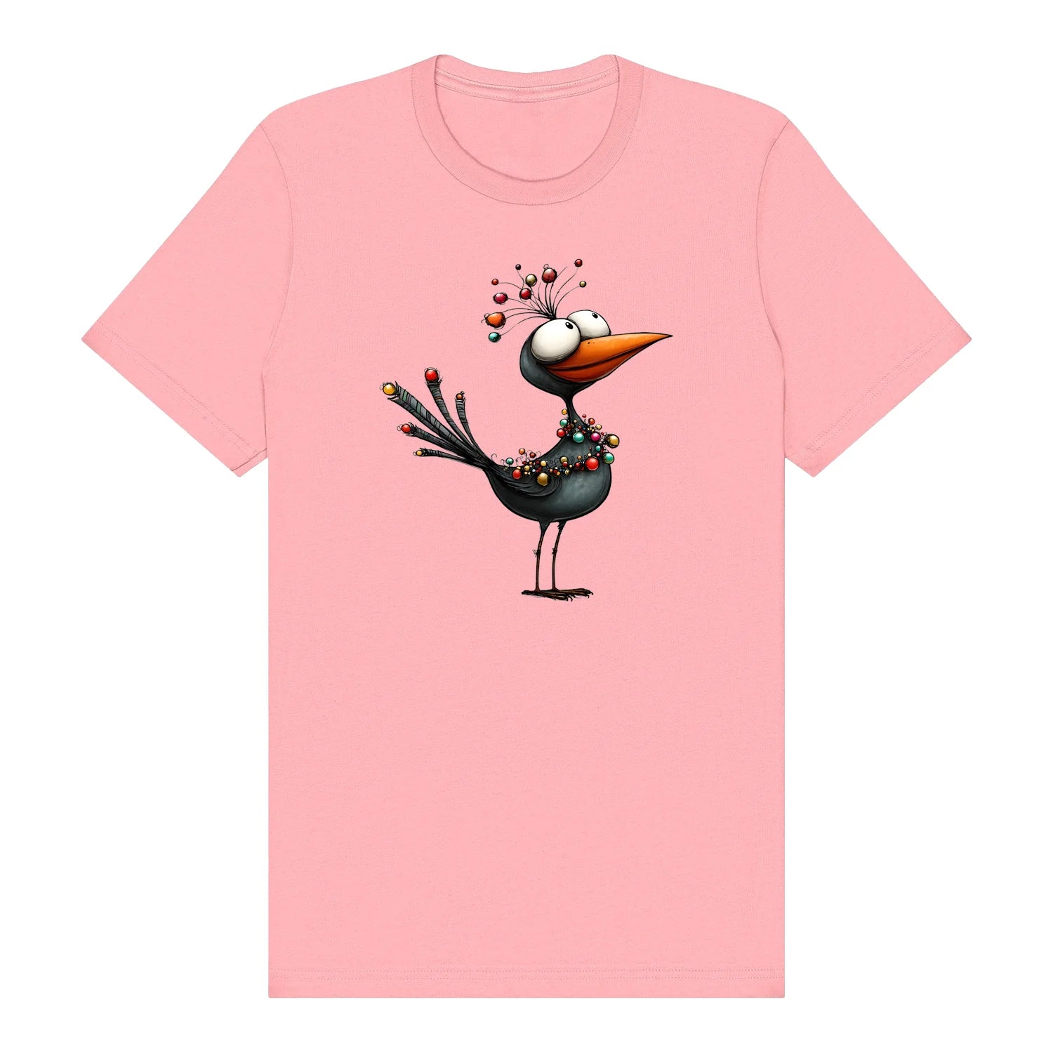 T-shirt Quirky Bird graphic 0020 - Pink