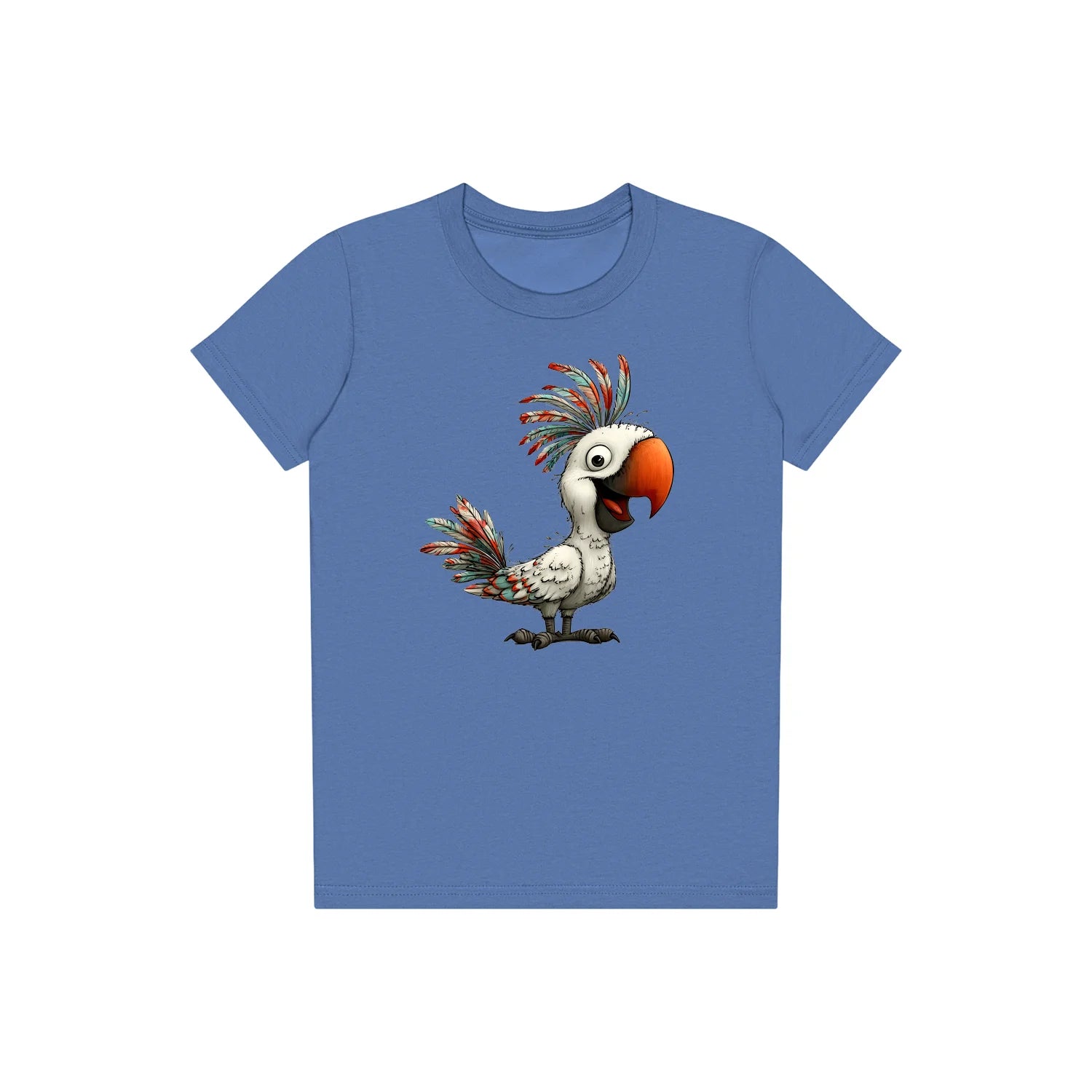 T-shirt Quirky Bird graphic 0021 - Columbia Blue