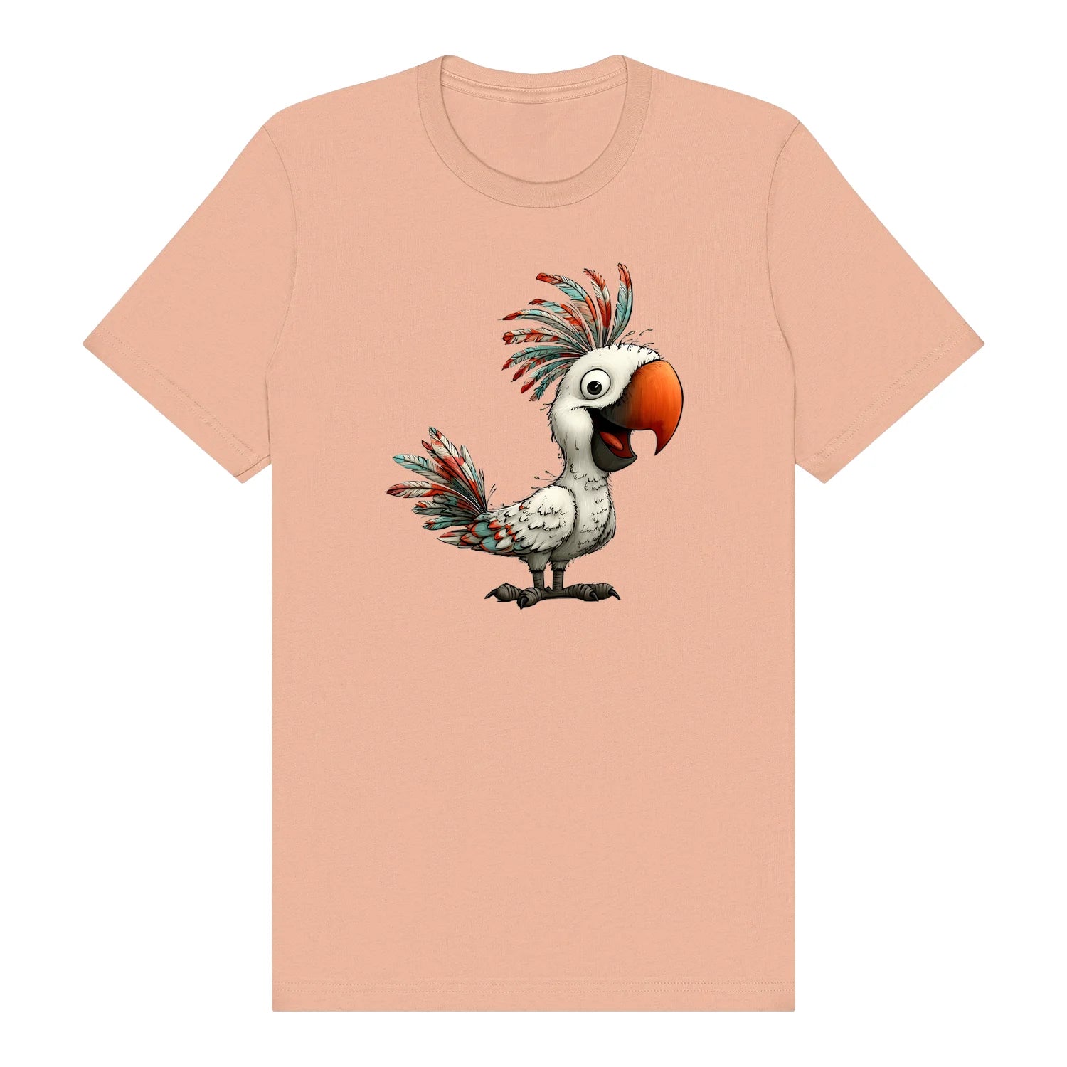 T-shirt Quirky Bird graphic 0021 - Peach