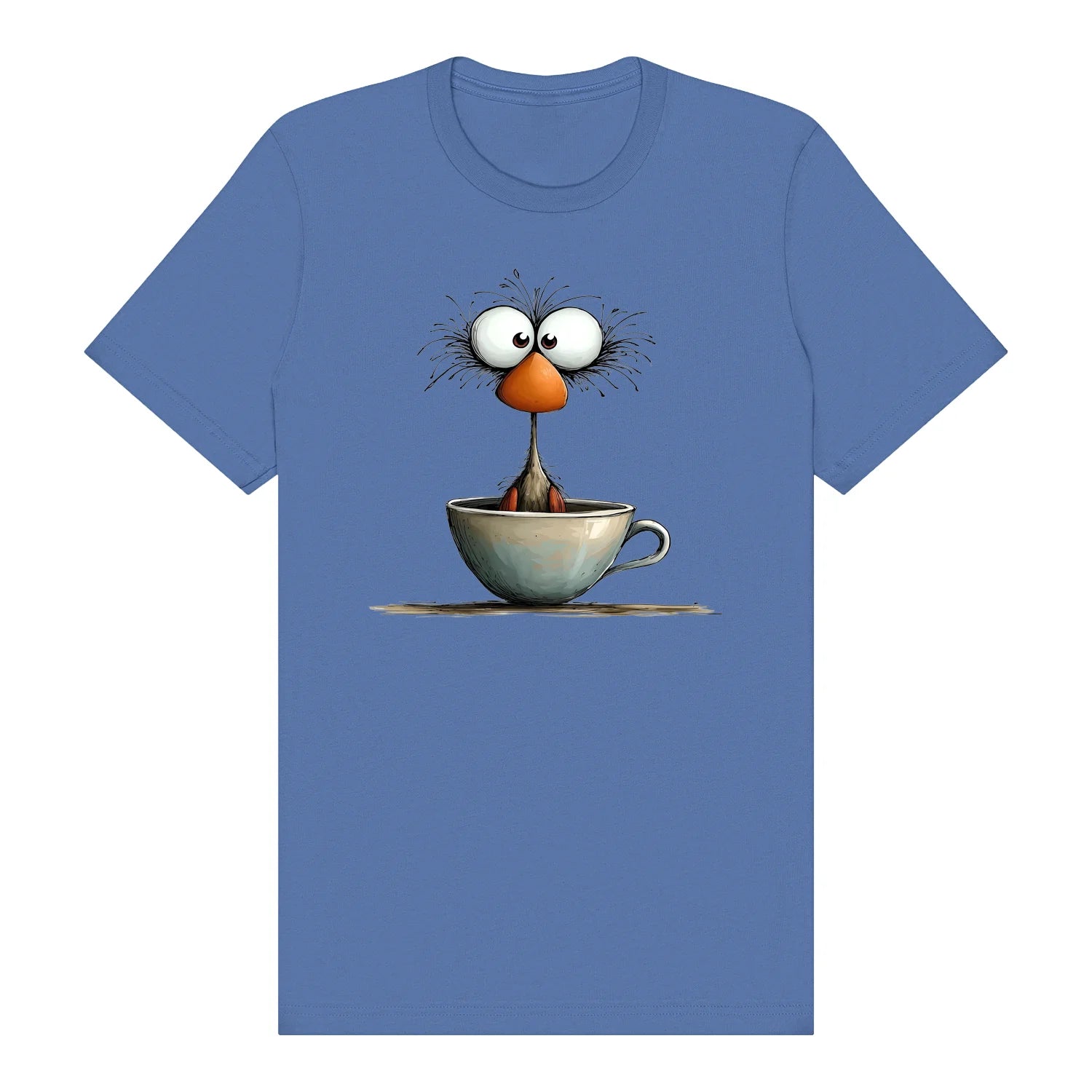 T-shirt Quirky Bird graphic 0022 - Columbia Blue